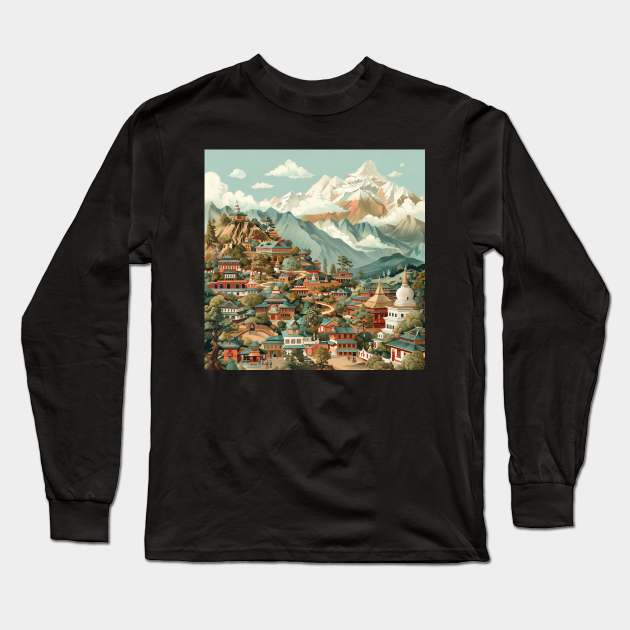 Nepal Long Sleeve T-Shirt by ComicsFactory